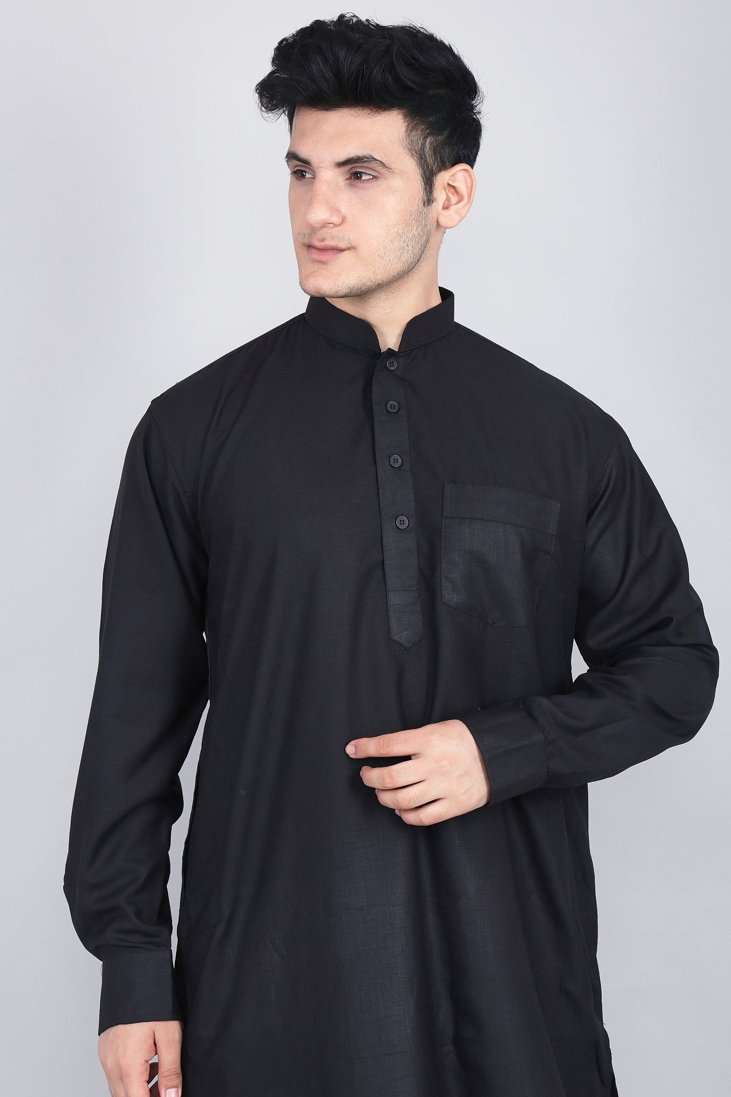 Mens Black Kurta and Pyjama Set