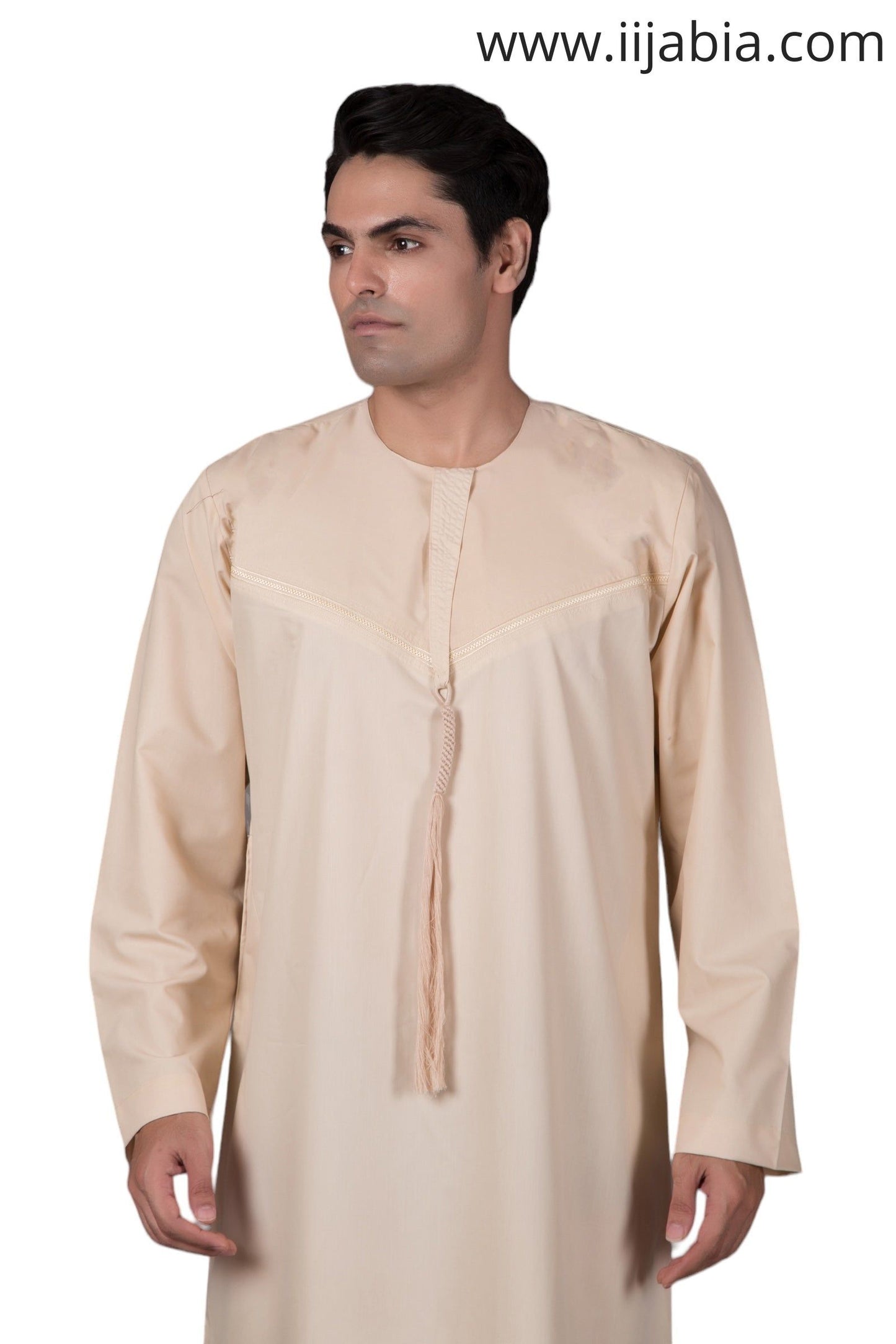 Emirati Mens Omani Thobe - Full Sleeves - Fone - IIJABIA