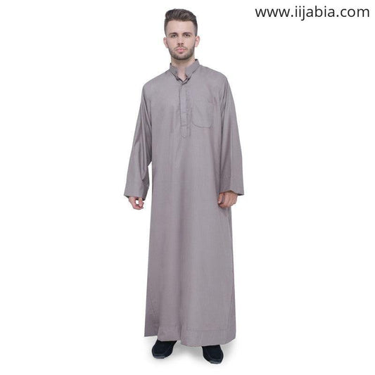 Munashada Mens Thobe - Full Sleeves - Brown - IIJABIA